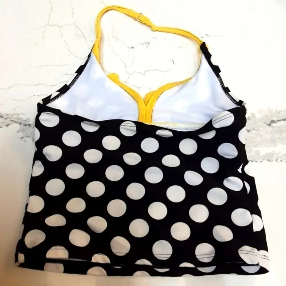 OP‎ Tankini 2-Pc Polka Dot Ruffled Halter Top Girls Sz 6/6X
